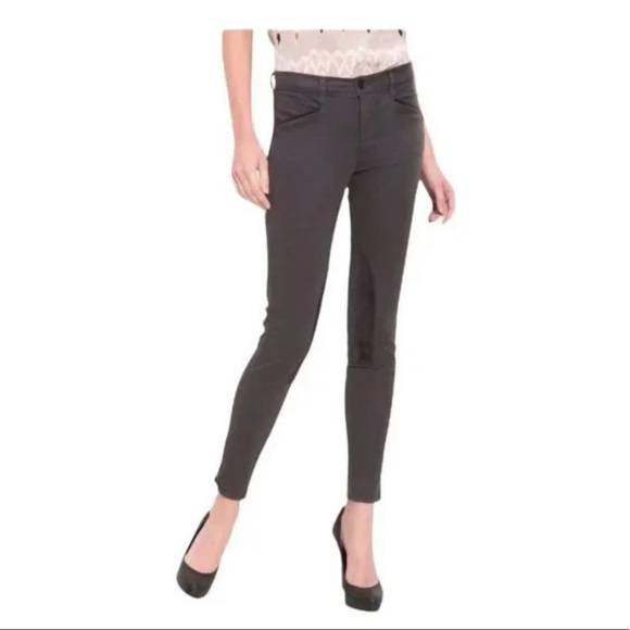 J Brand Charcoal Black/Grey Jodhpur Ankle Zip Skinny Shark Skin Pants - Picture 2 of 11